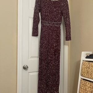 Modest Ruby/Dark Violet Dress (Hijabi Friendly Dress)